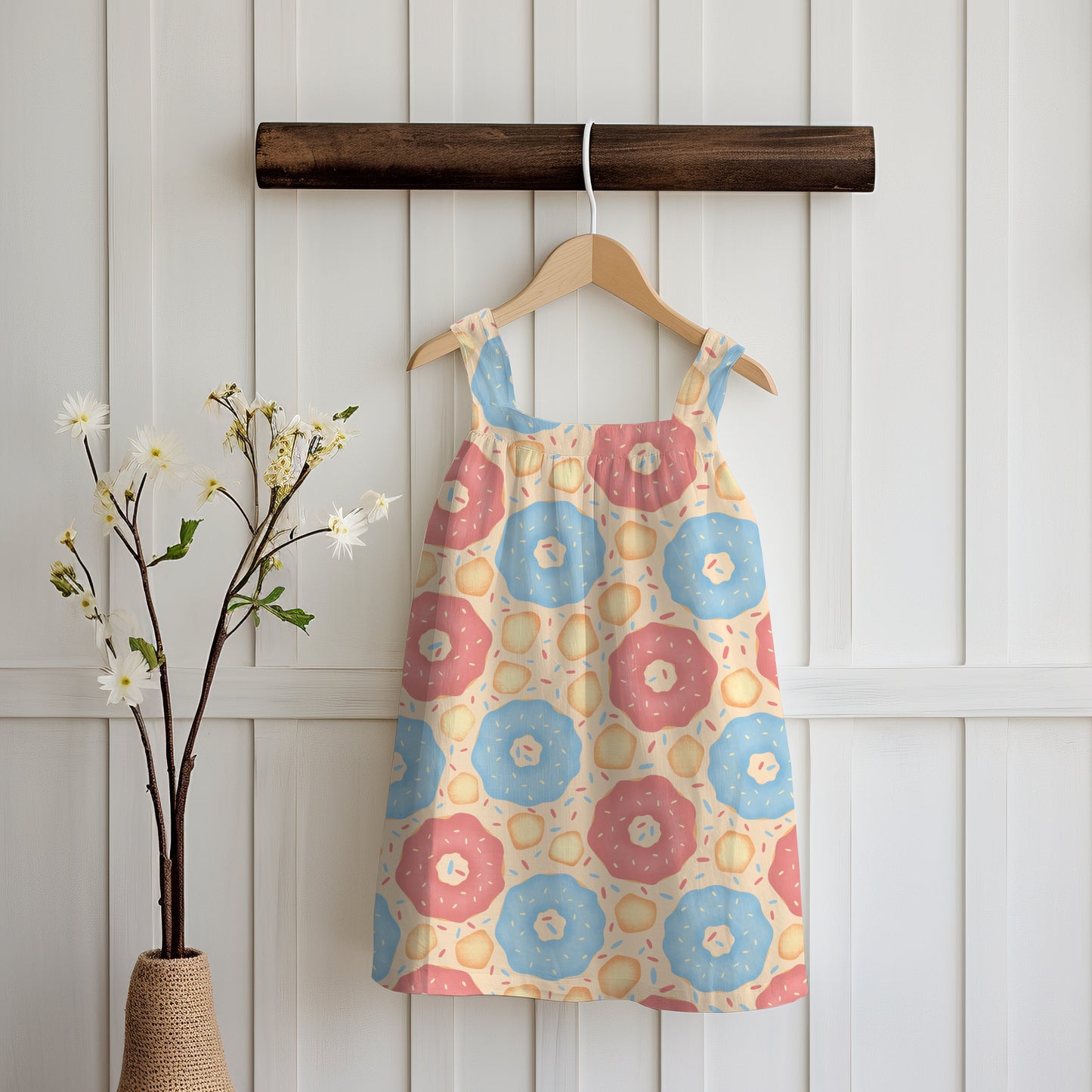 Donut Seamless Pattern Light | Sweet Dessert Digital Background | 12x12 PNG Download