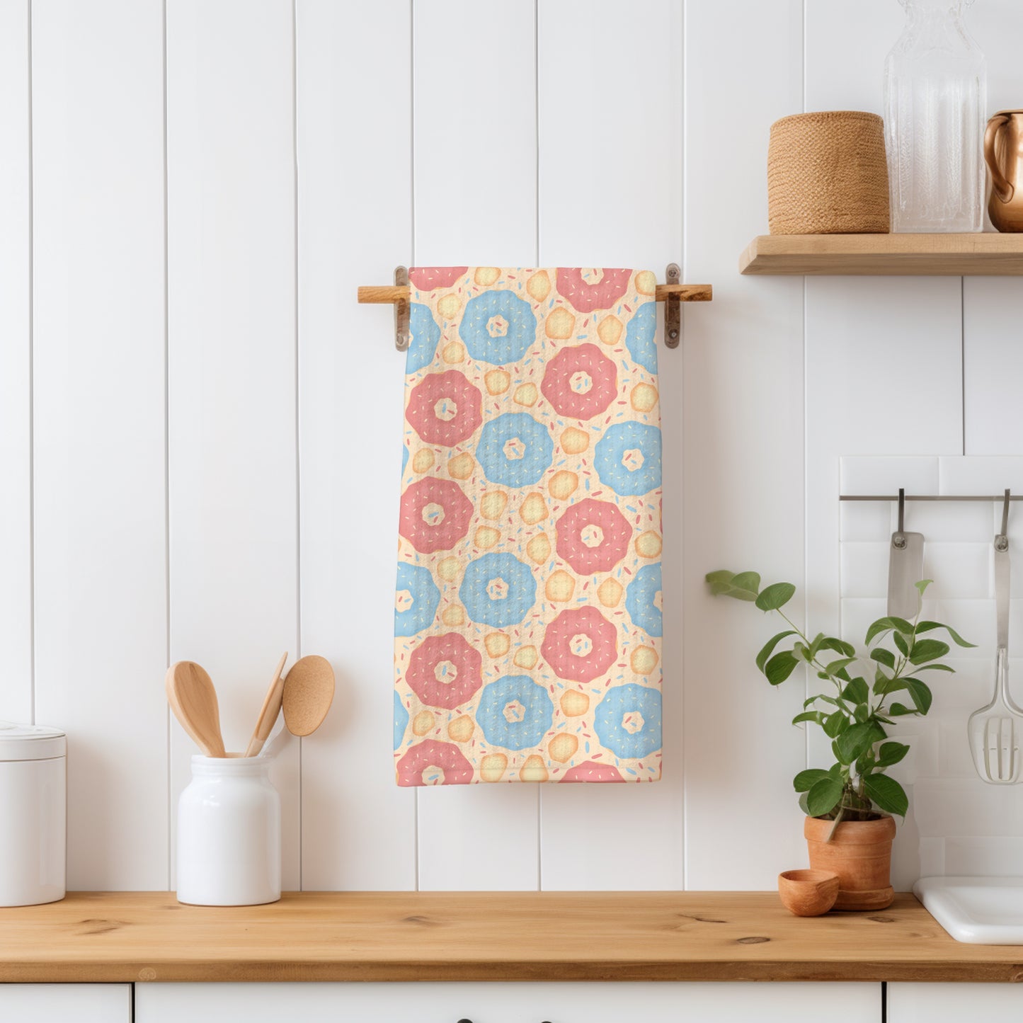 Donut Seamless Pattern Light | Sweet Dessert Digital Background | 12x12 PNG Download