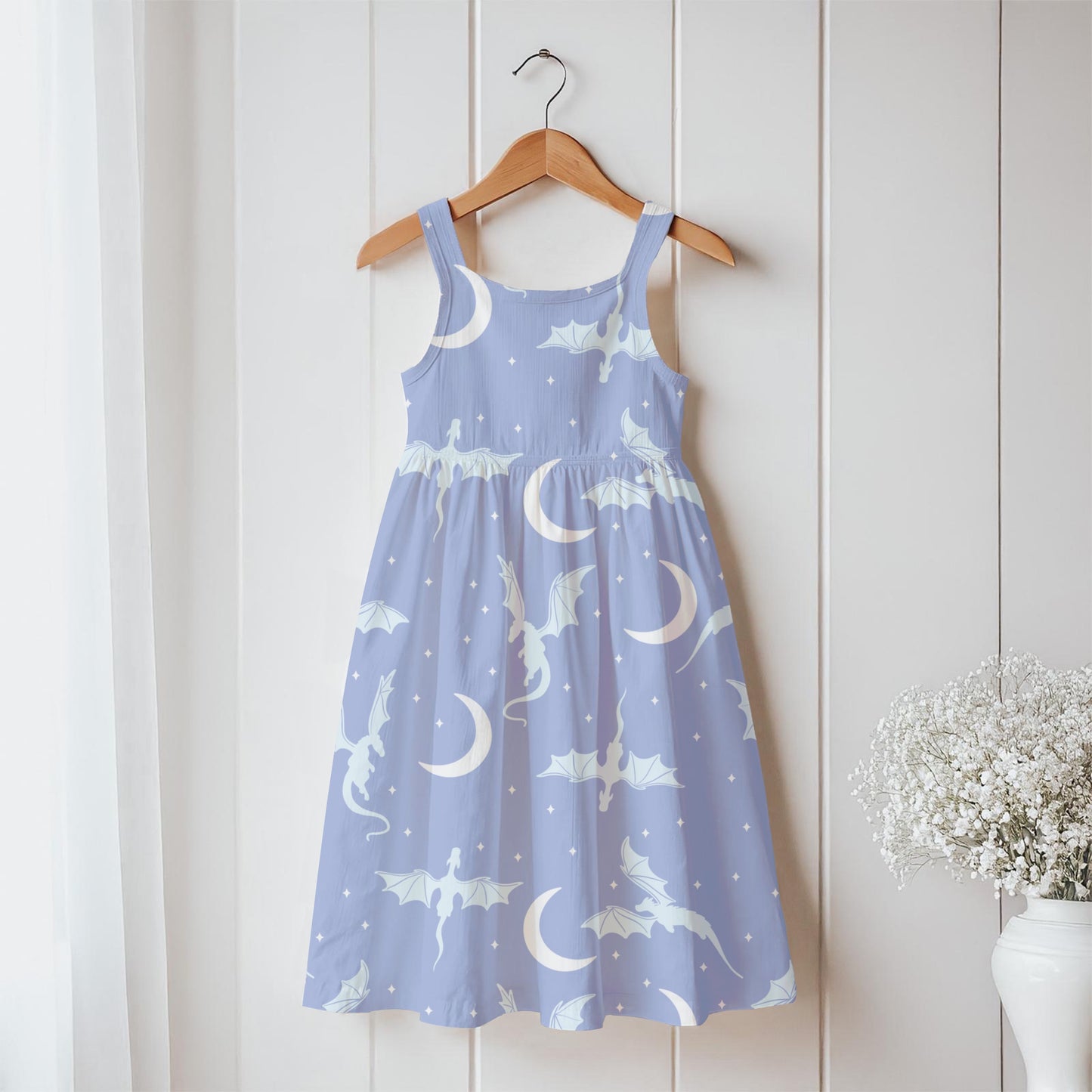 Fantasy Dragon Seamless Pattern | Moons & Stars Digital Design | 12x12 PNG Download