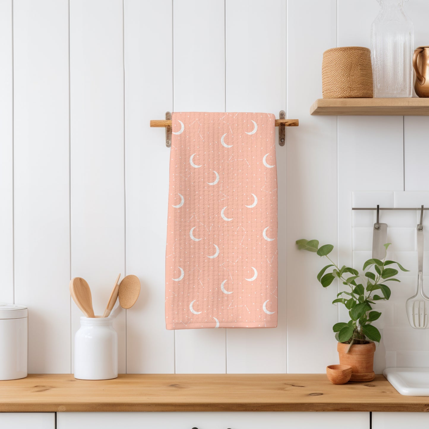 Moon & Constellation Seamless Pattern Orange | Celestial Digital Design | 12x12 PNG Download