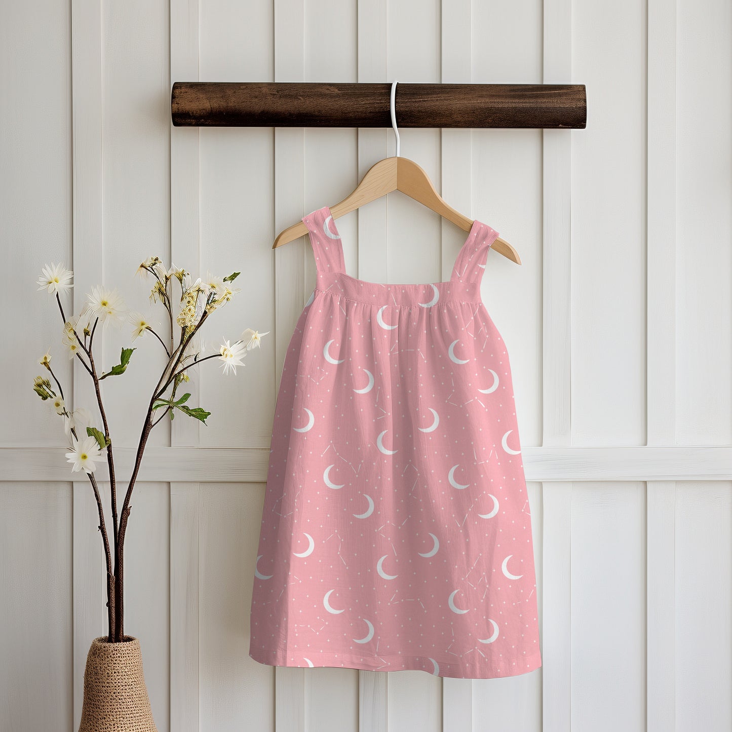 Moon & Constellation Seamless Pattern Pink | Celestial Digital Design | 12x12 PNG Download