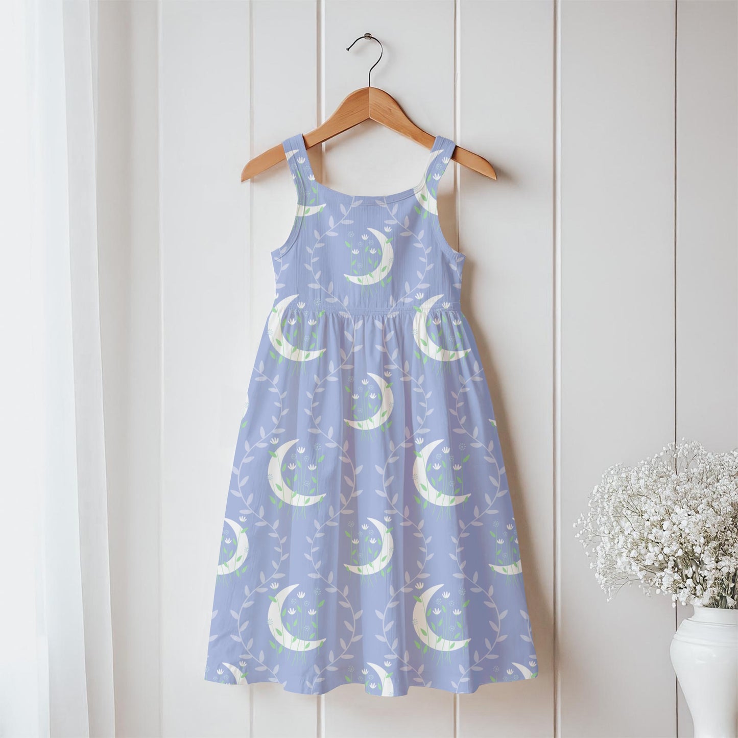 Moon & Botanical Seamless Pattern Purple | Celestial Floral Digital Download | 12x12 PNG