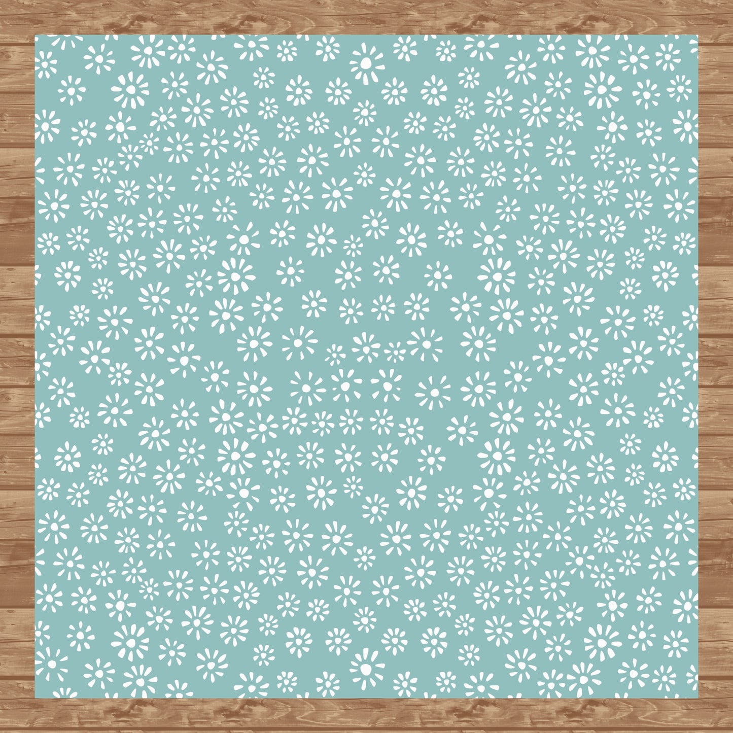 Cute Drawn Daisy Seamless Pattern Green | Floral Digital Download | 12x12 PNG
