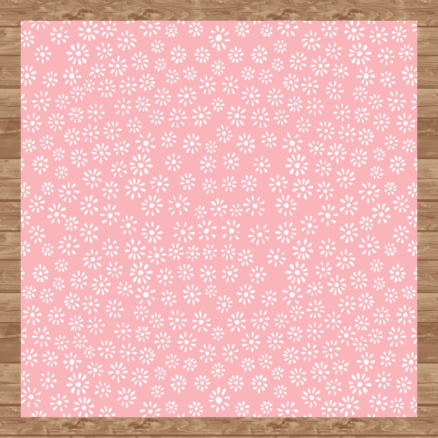 Cute Drawn Daisy Seamless Pattern Pink | Floral Digital Download | 12x12 PNG