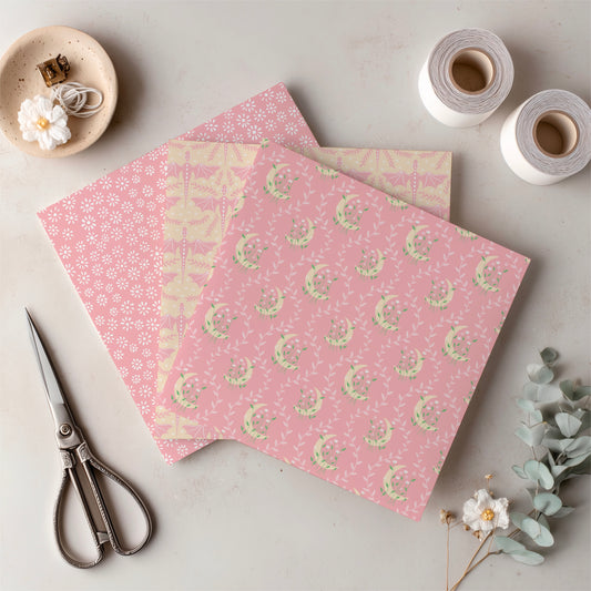 Dragons, Moons & Botanicals Digital Paper Pack | Fantasy Seamless Backgrounds | 12x12 PNG | Collection 4