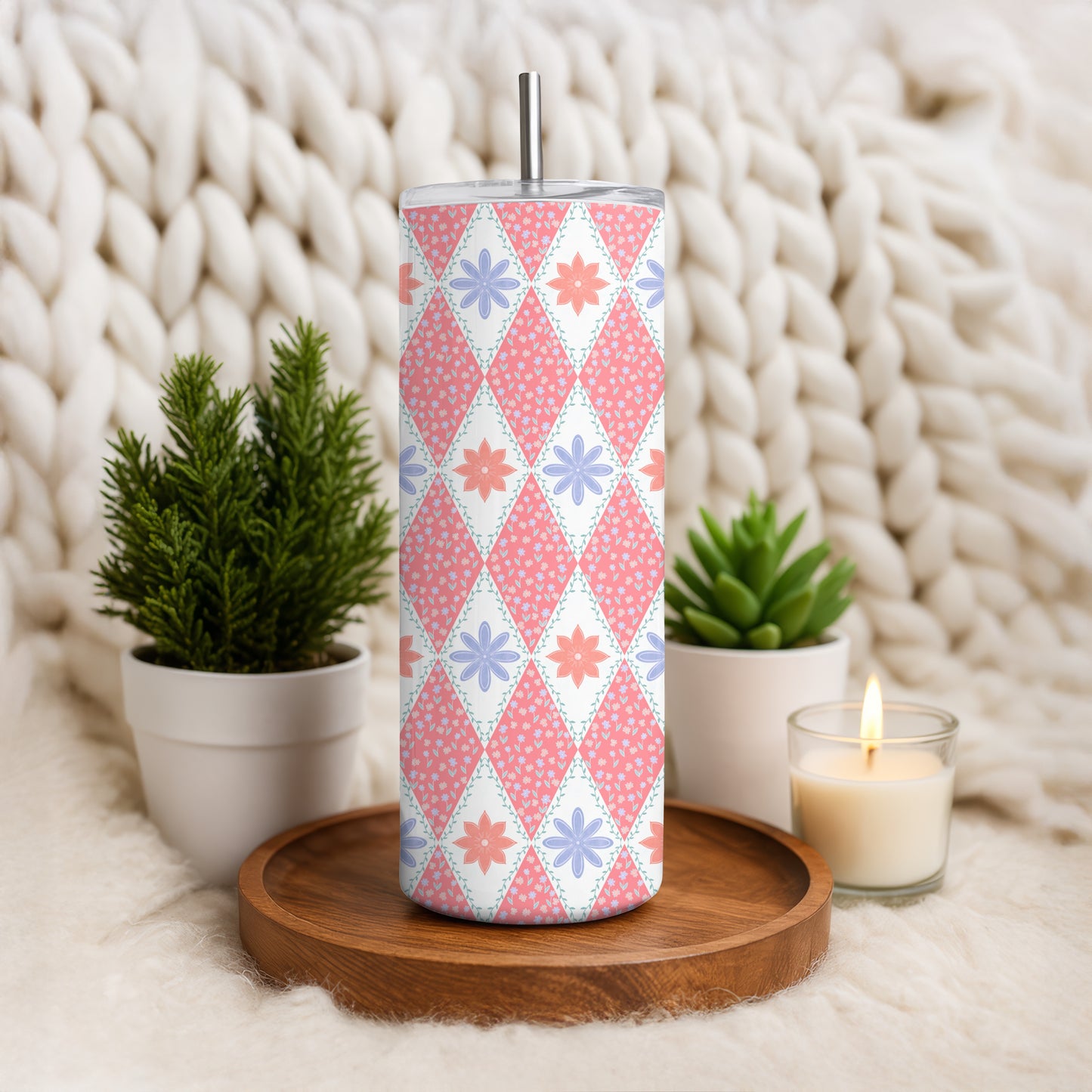 Polar Whimsy Tumbler Wrap Bundle Pink | Polar Bears & Doodle Flowers | 9.25”x8.20” PNG Digital Download