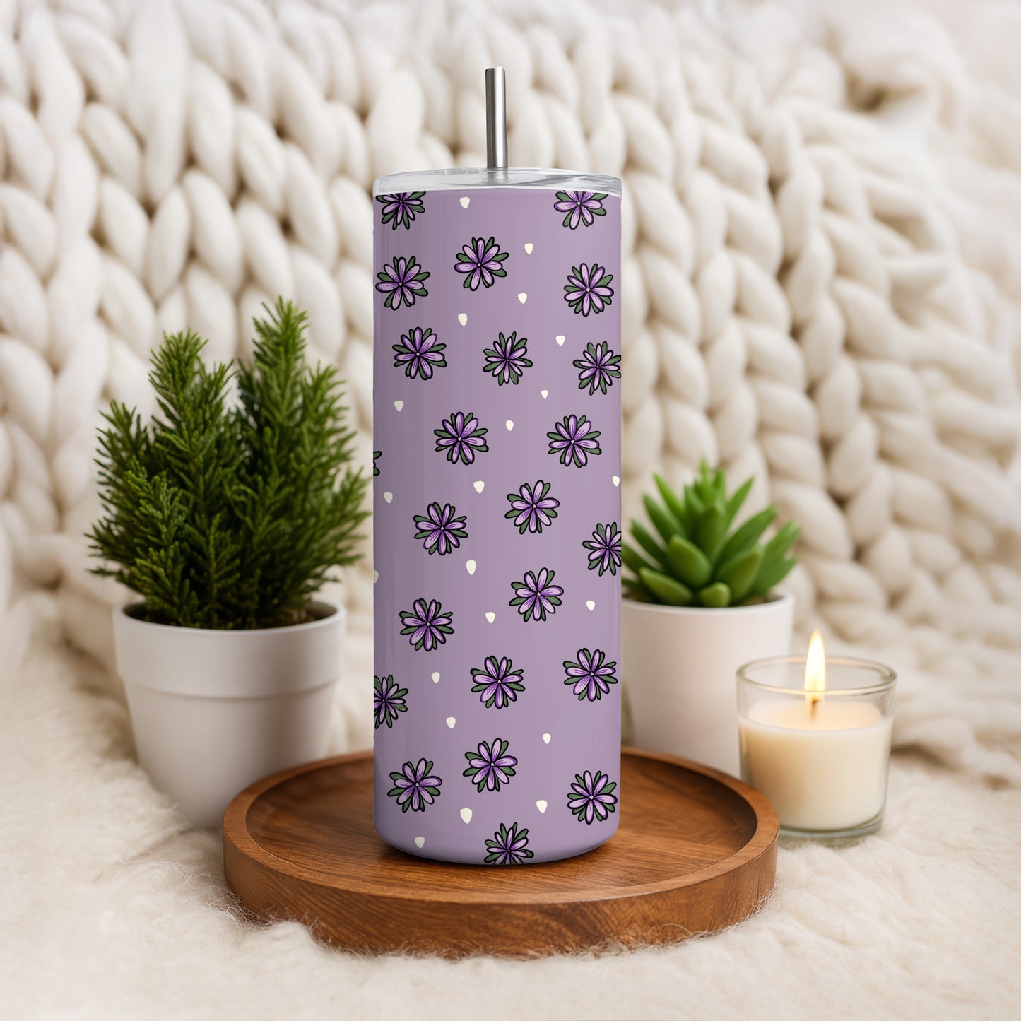 Witchy Mystic Tumbler Wrap Bundle Purple | Sage, Gemstones & Doodle Flowers | 9.25”x8.20” PNG Digital Download