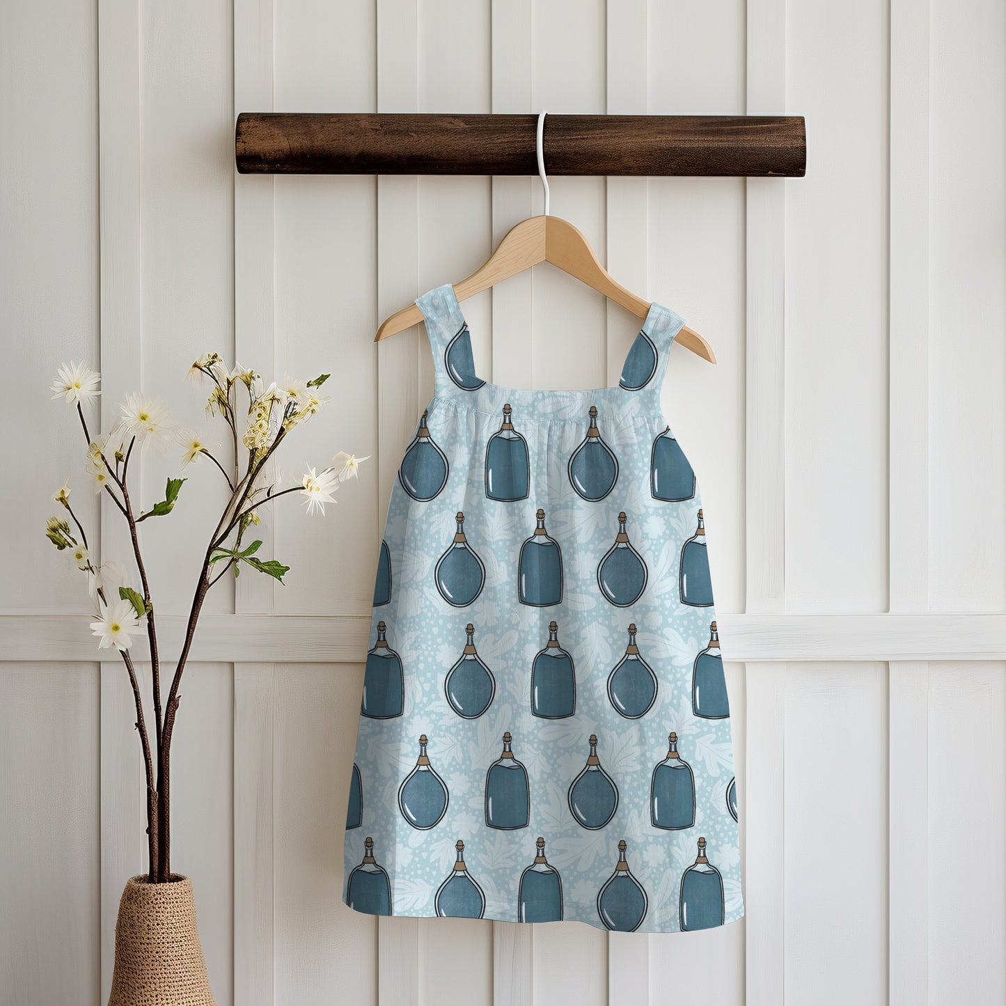 Mystic Witchy Potion Bottles Seamless Pattern Blue | Magical Apothecary Digital Design | PNG 12x12” 300 DPI