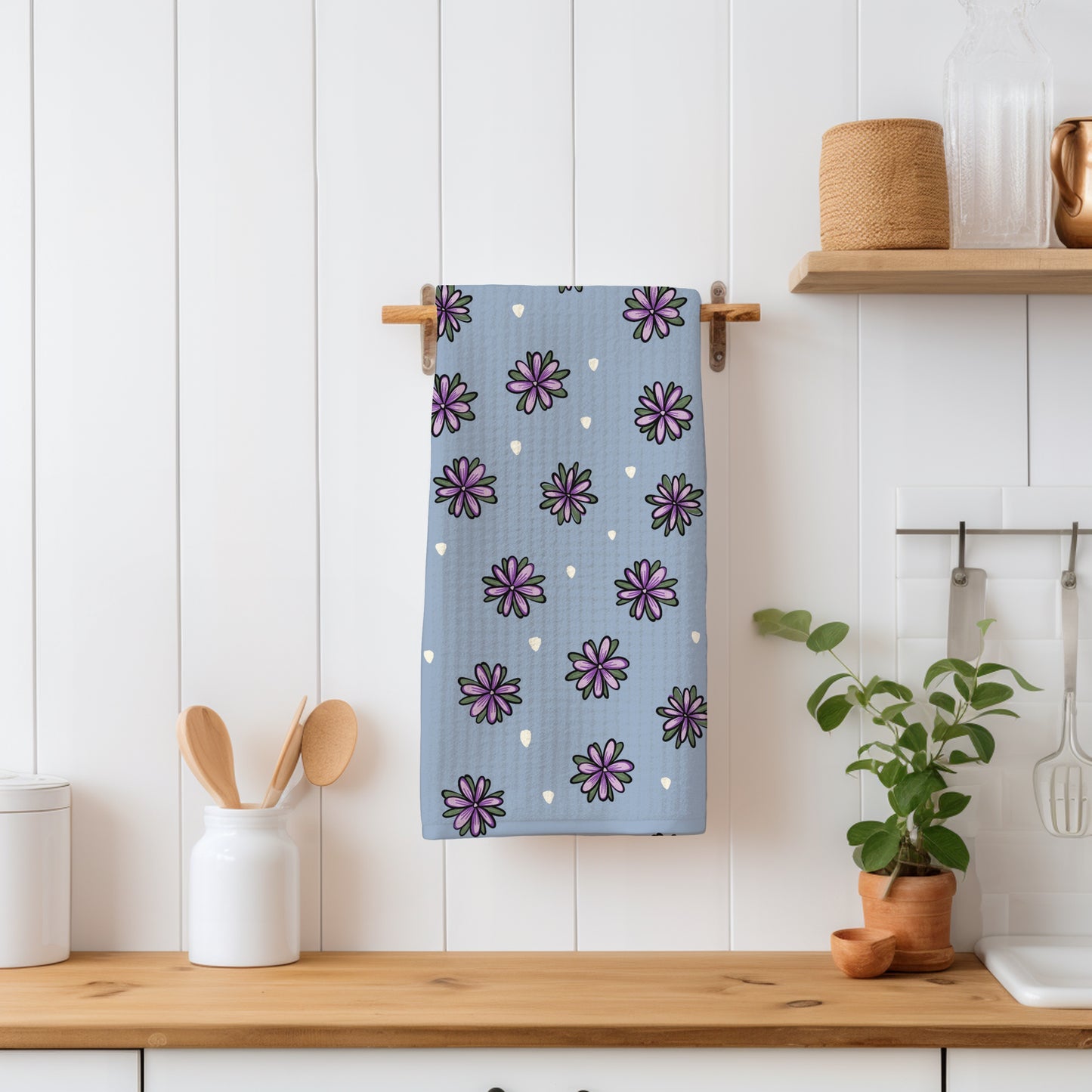 Mystic Witchy Floral Seamless Pattern Blue | Doodle Flower Digital Design | 12x12” PNG 300 DPI | Commercial Use Pattern