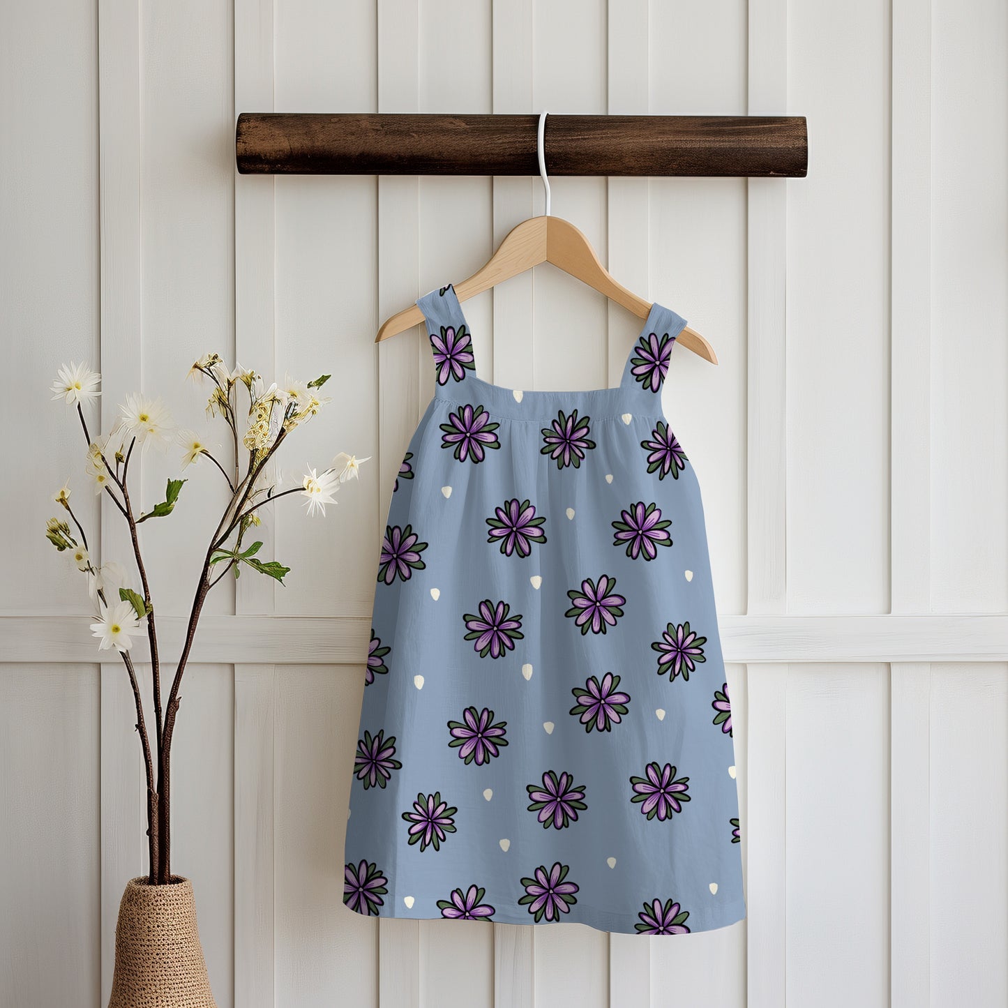 Mystic Witchy Floral Seamless Pattern Blue | Doodle Flower Digital Design | 12x12” PNG 300 DPI | Commercial Use Pattern