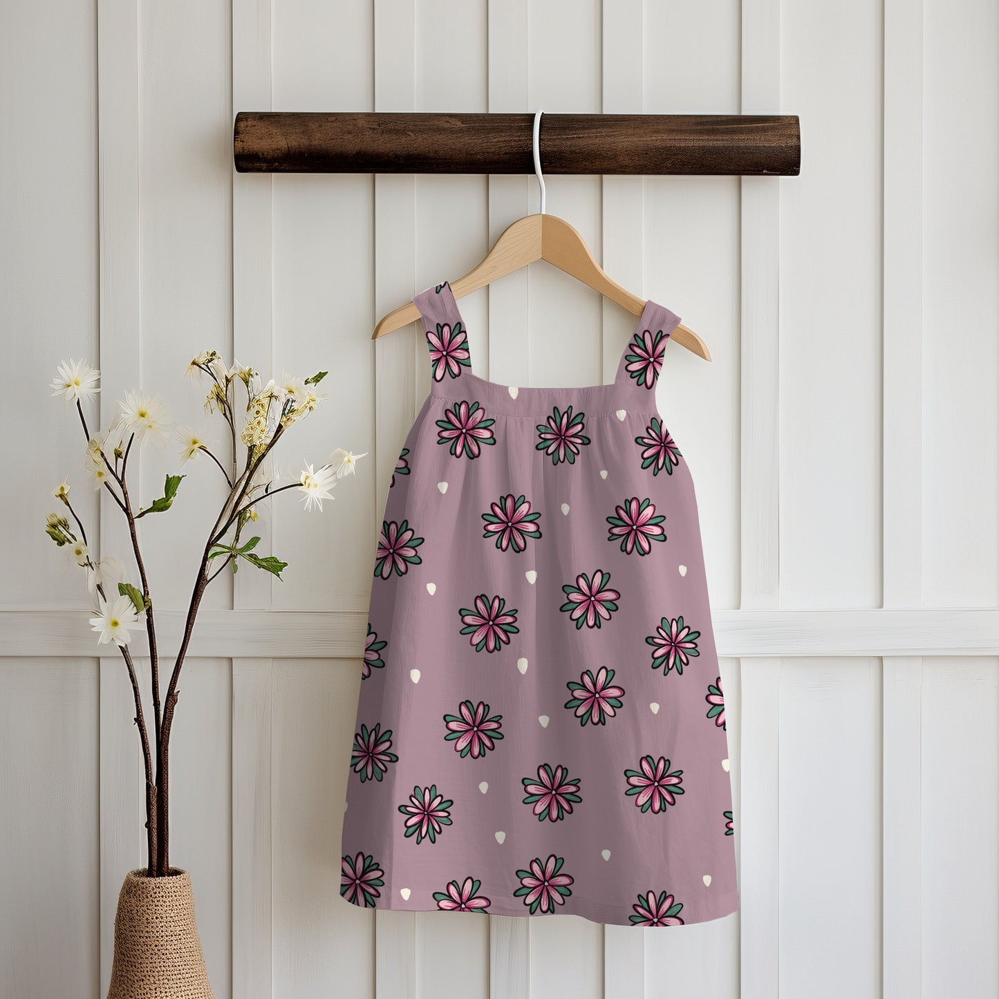 Mystic Witchy Floral Seamless Pattern Pink | Doodle Flower Digital Design | 12x12” PNG 300 DPI | Commercial Use Pattern