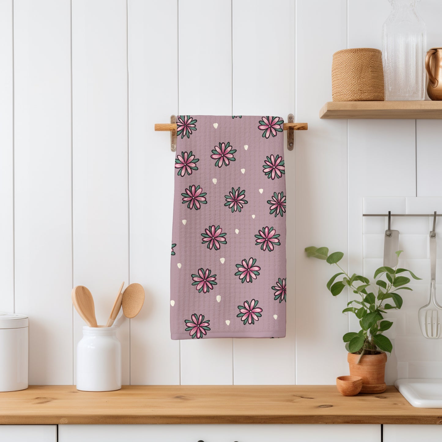 Mystic Witchy Floral Seamless Pattern Pink | Doodle Flower Digital Design | 12x12” PNG 300 DPI | Commercial Use Pattern