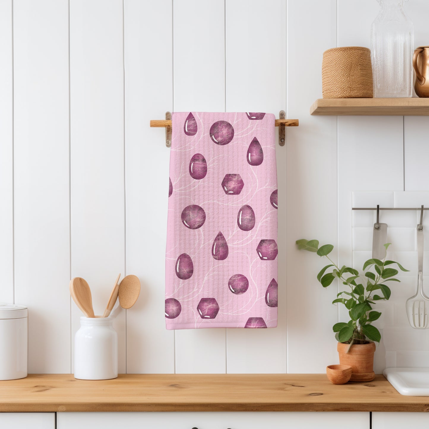 Mystic Witchy Gemstones Seamless Pattern Pink | Magical Crystal Digital Design | PNG 12x12” 300 DPI